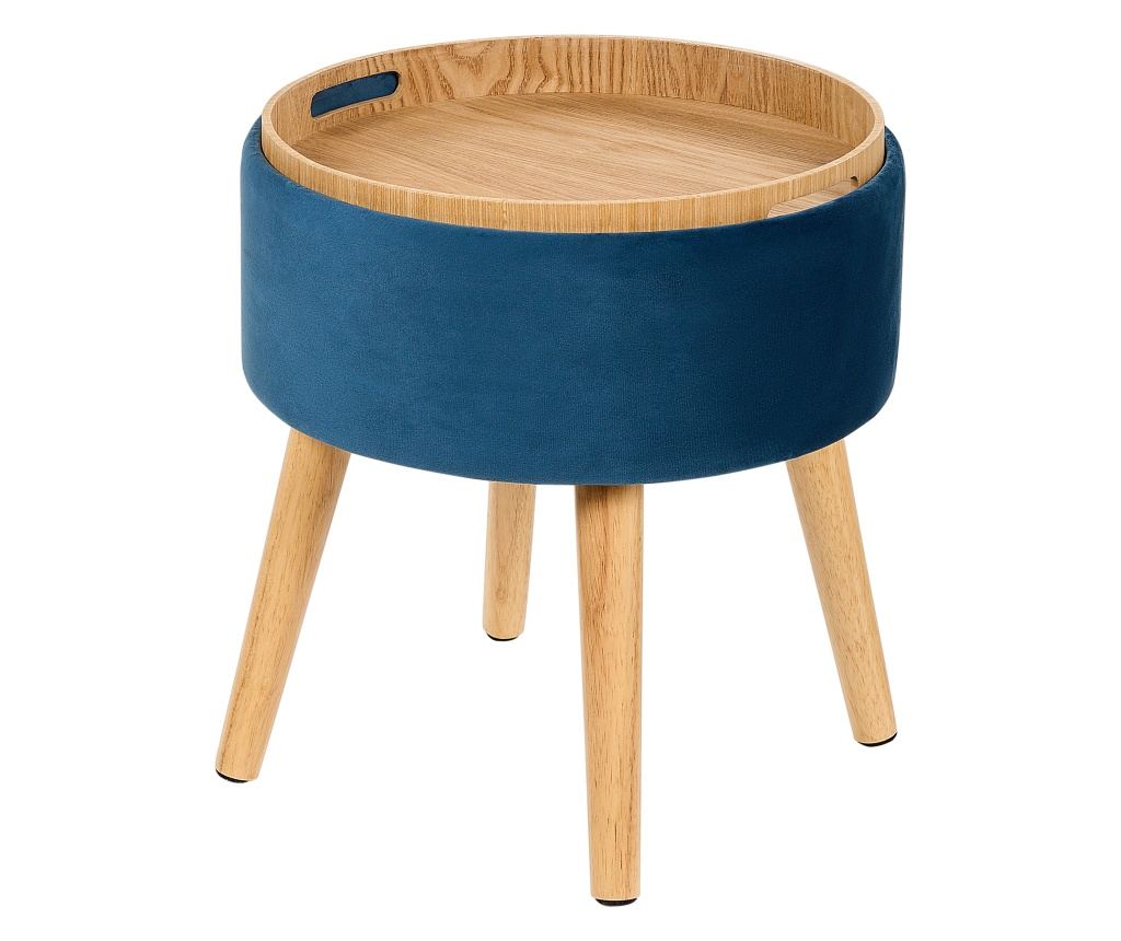 Tárolós ülőke NEELY Bársony Tengerészkék - 4