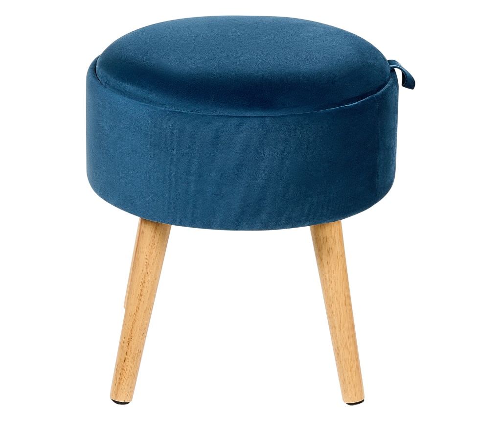 Tárolós ülőke NEELY Bársony Tengerészkék - 6