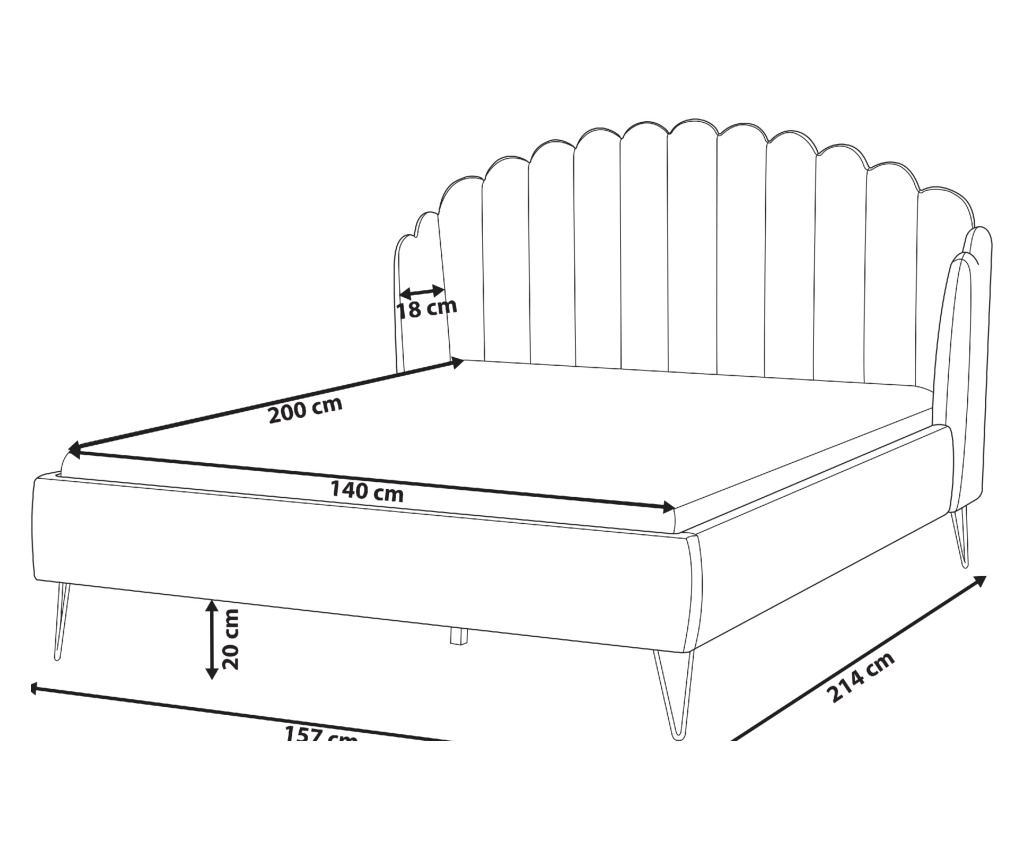Ágy Bársony AMBILLOU 140 x 200 cm Zöld - 3
