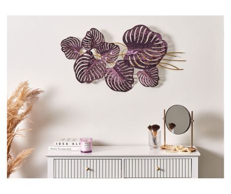 Decorațiune de perete Frunză HOLMIUM Metal 50 cm Violet