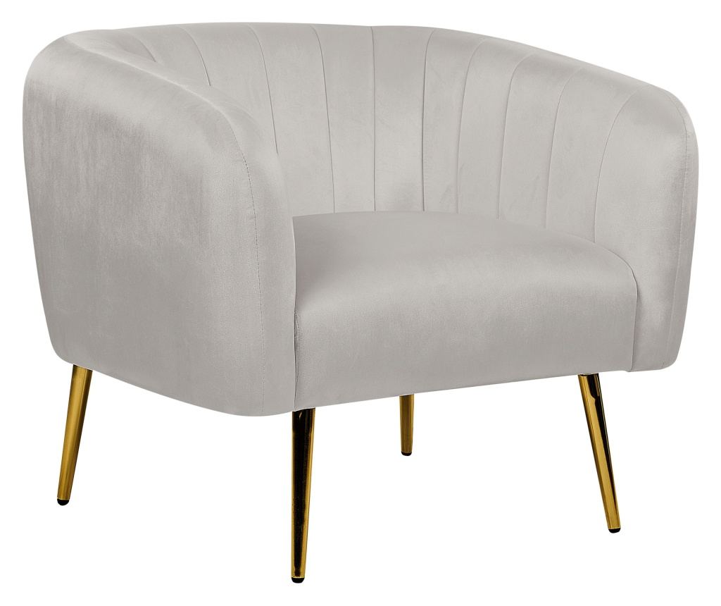 Fotel LACONIA Bársony Világosszürke - 2