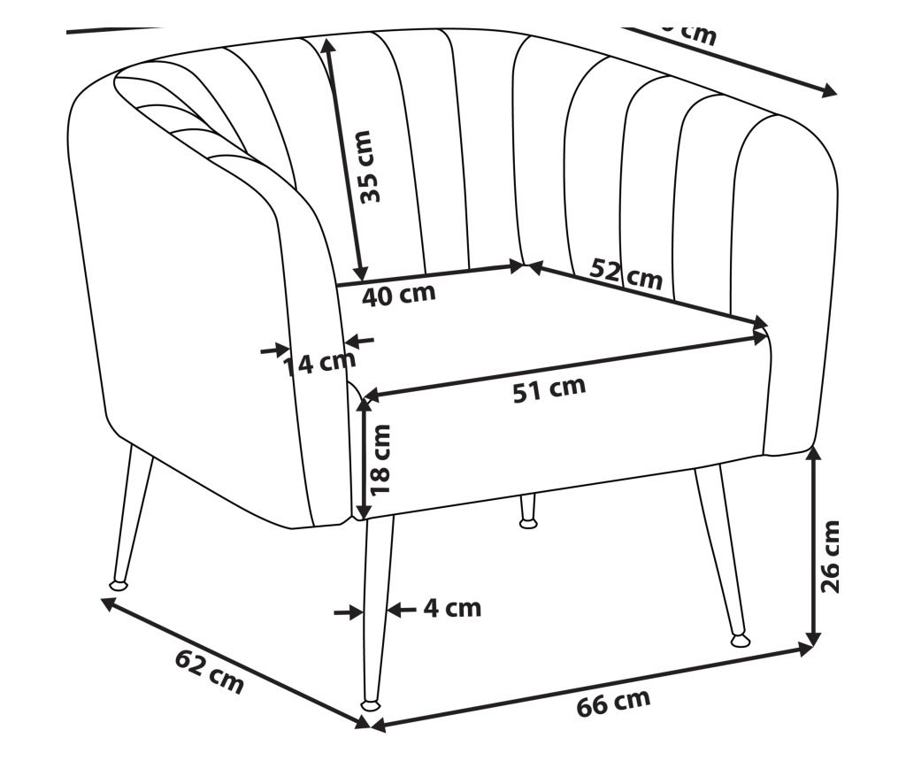 Fotel LACONIA Bársony Világosszürke - 3
