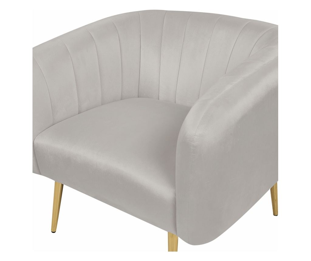 Fotel LACONIA Bársony Világosszürke - 6