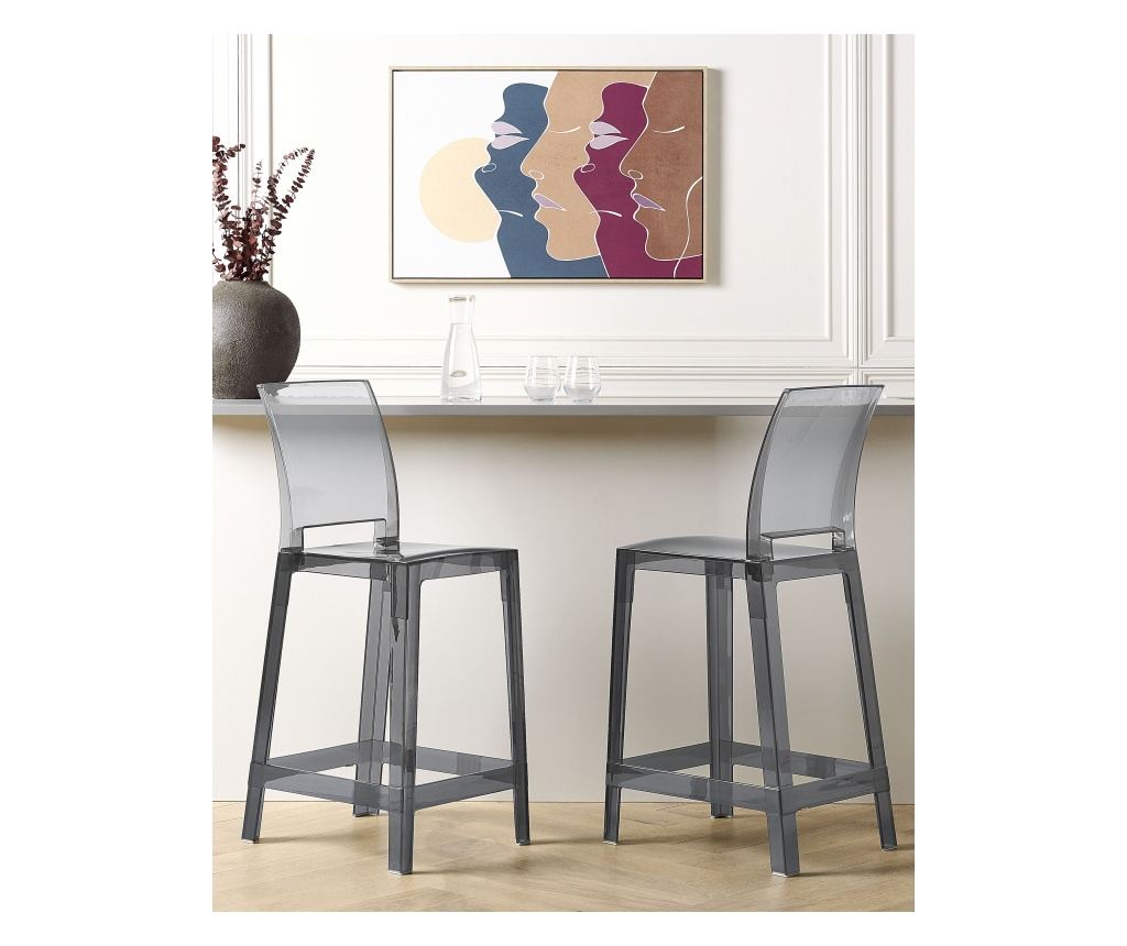 Bárszék kétdarabos szettben WELLINGTON Fekete - 1