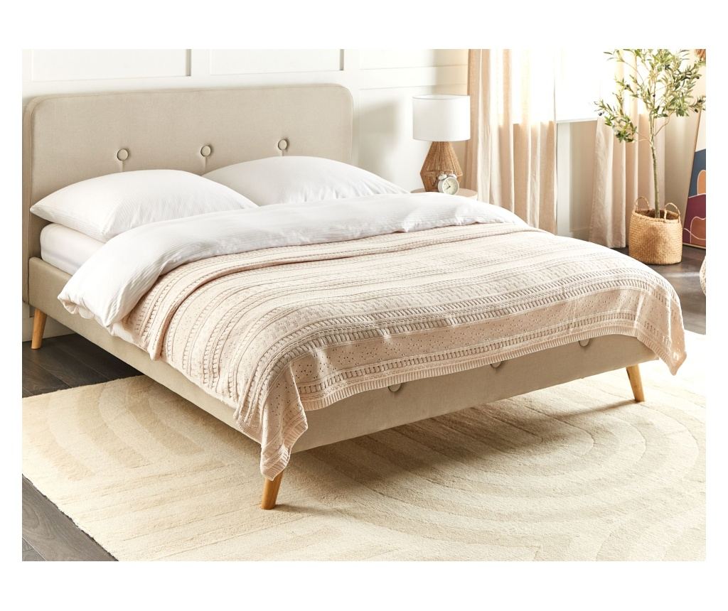 Ágytakaró DAULET Pamut 150 x 200 cm Világosbézs - 1