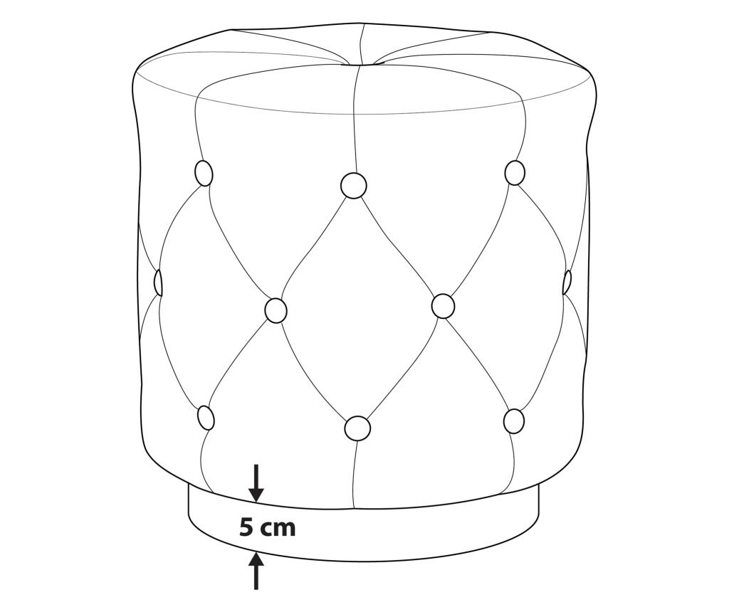 Puff CARROLLTON Bársony Világosszürke - 3