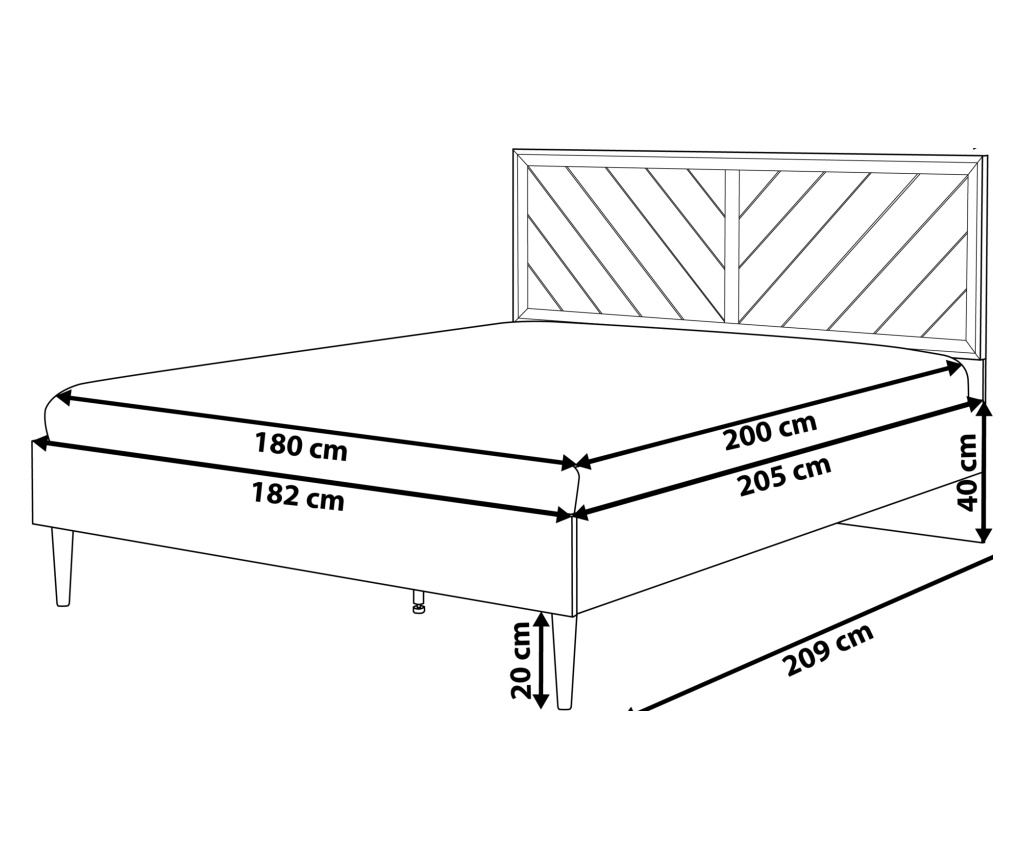 Ágy LED világítással MIALET 180 x 200 cm Sötétbarna - 5