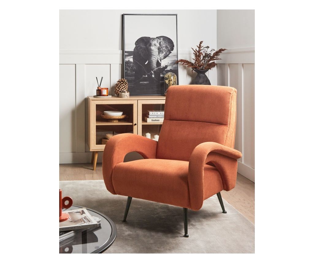 Fotel SVALOV Kordbársony Narancssárga - 1