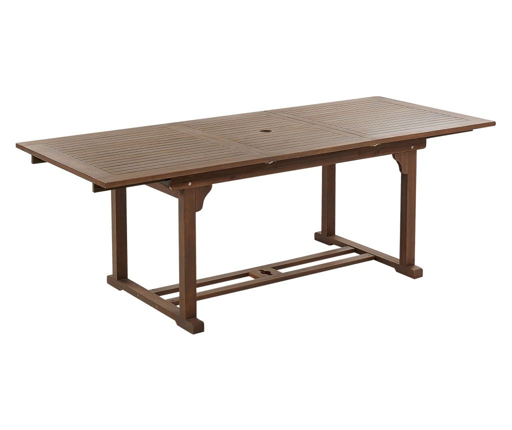 Bővíthető kerti étkezőasztal AMANTEA 160/220 cm 90 cm Akácfa Sötétbarna - 2