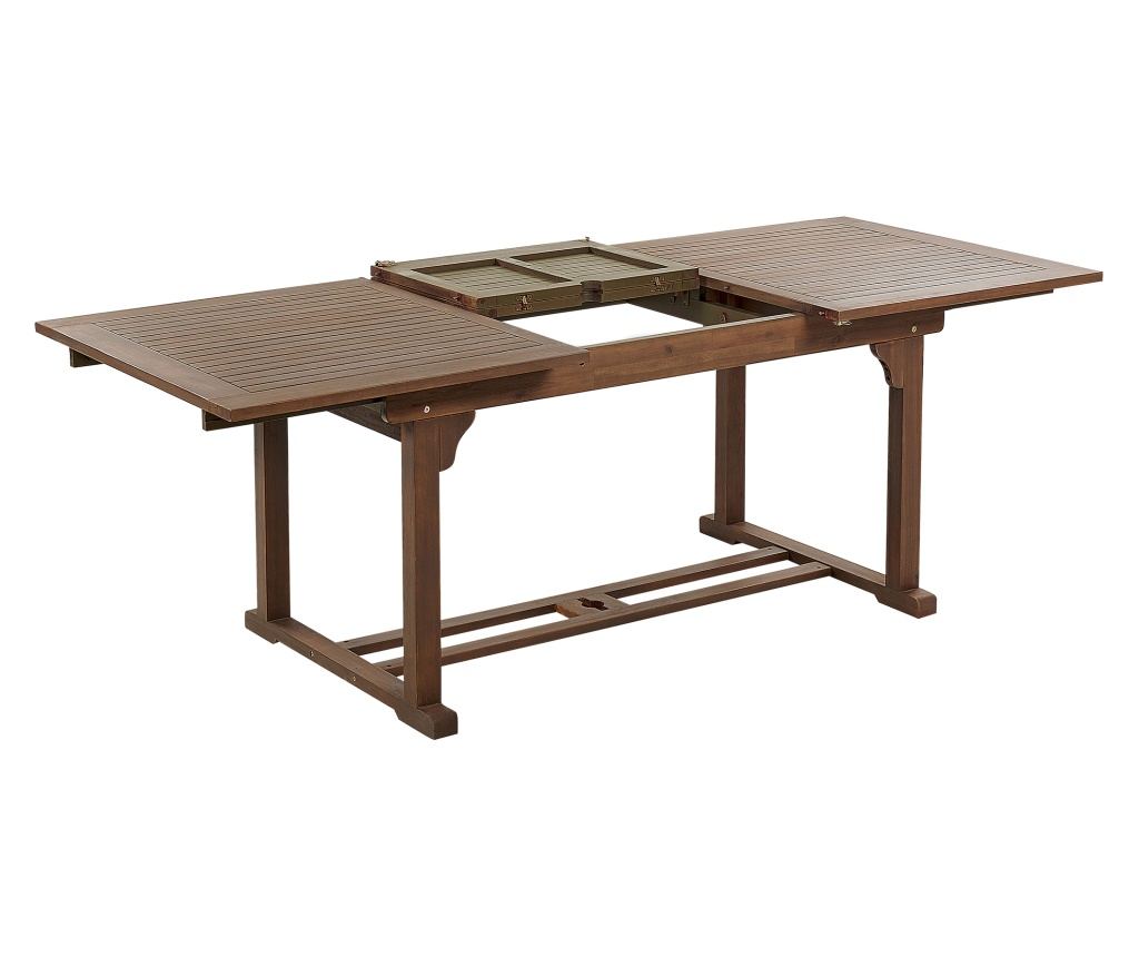 Bővíthető kerti étkezőasztal AMANTEA 160/220 cm 90 cm Akácfa Sötétbarna - 6