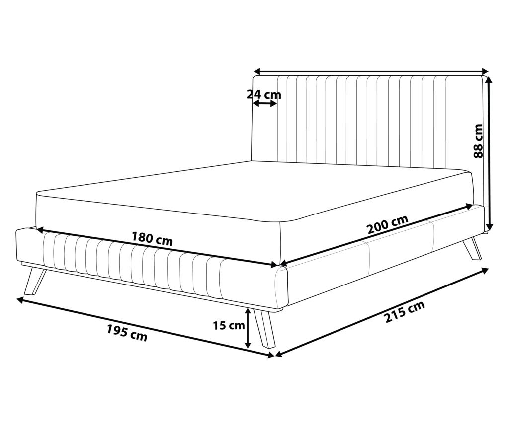 Ágy Zseníliaszövet TALENCE 180 x 200 cm Világosszürke - 3