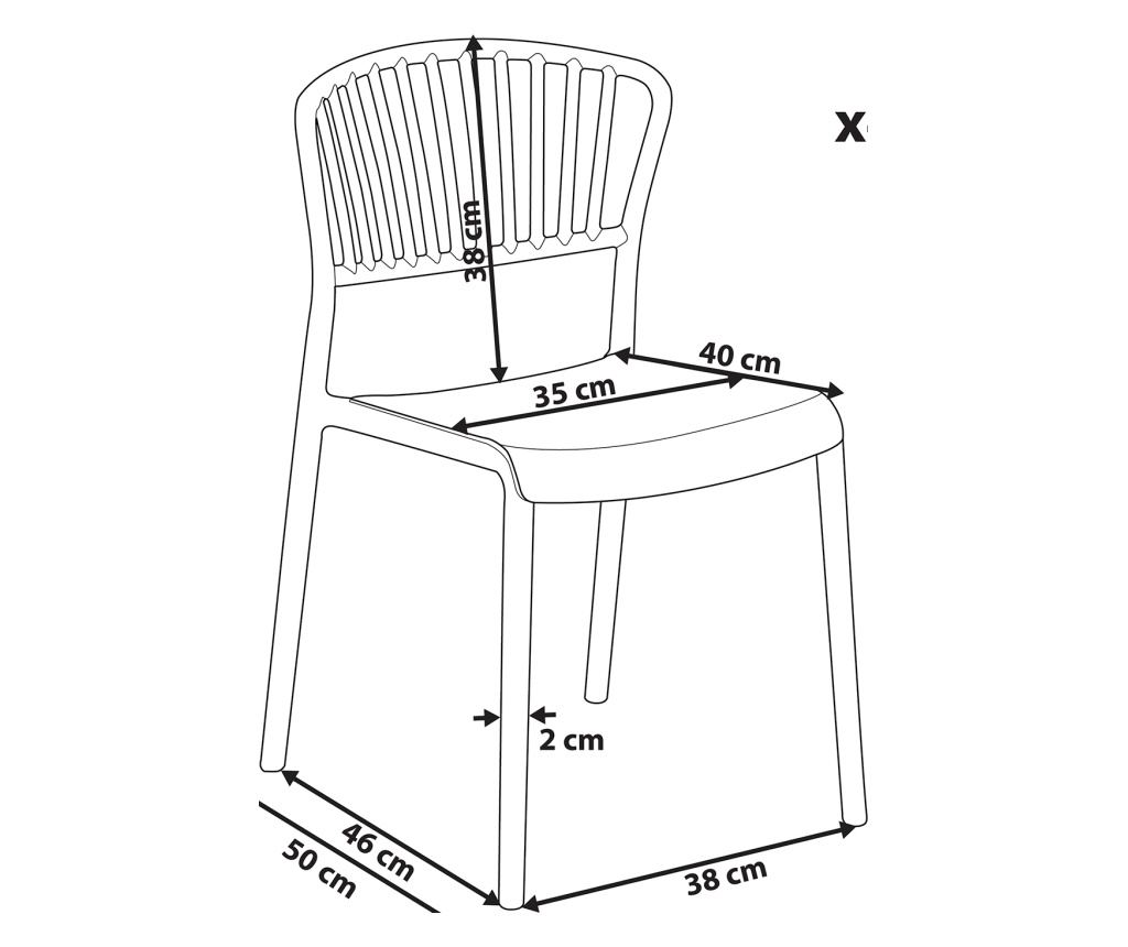Négydarabos kerti szék szett GELA Pasztellrózsaszín - 1
