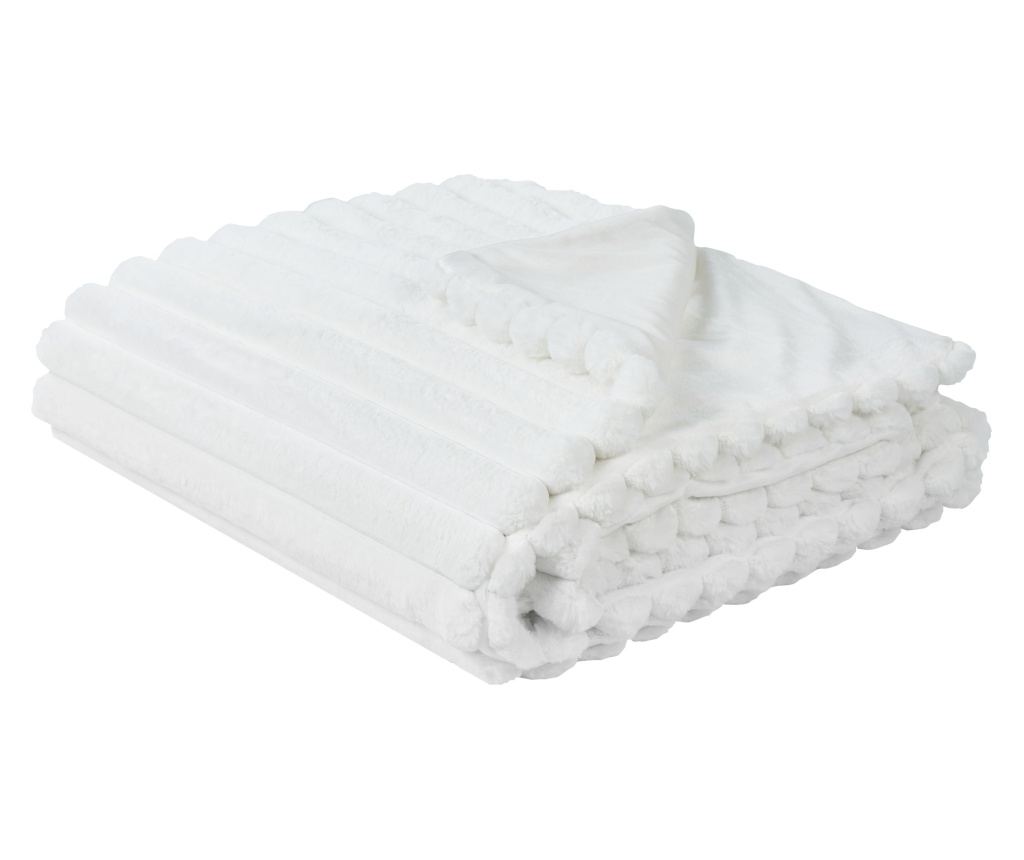 Ágytakaró RAKYA Műszőrme 150 x 200 cm Fehér - 2