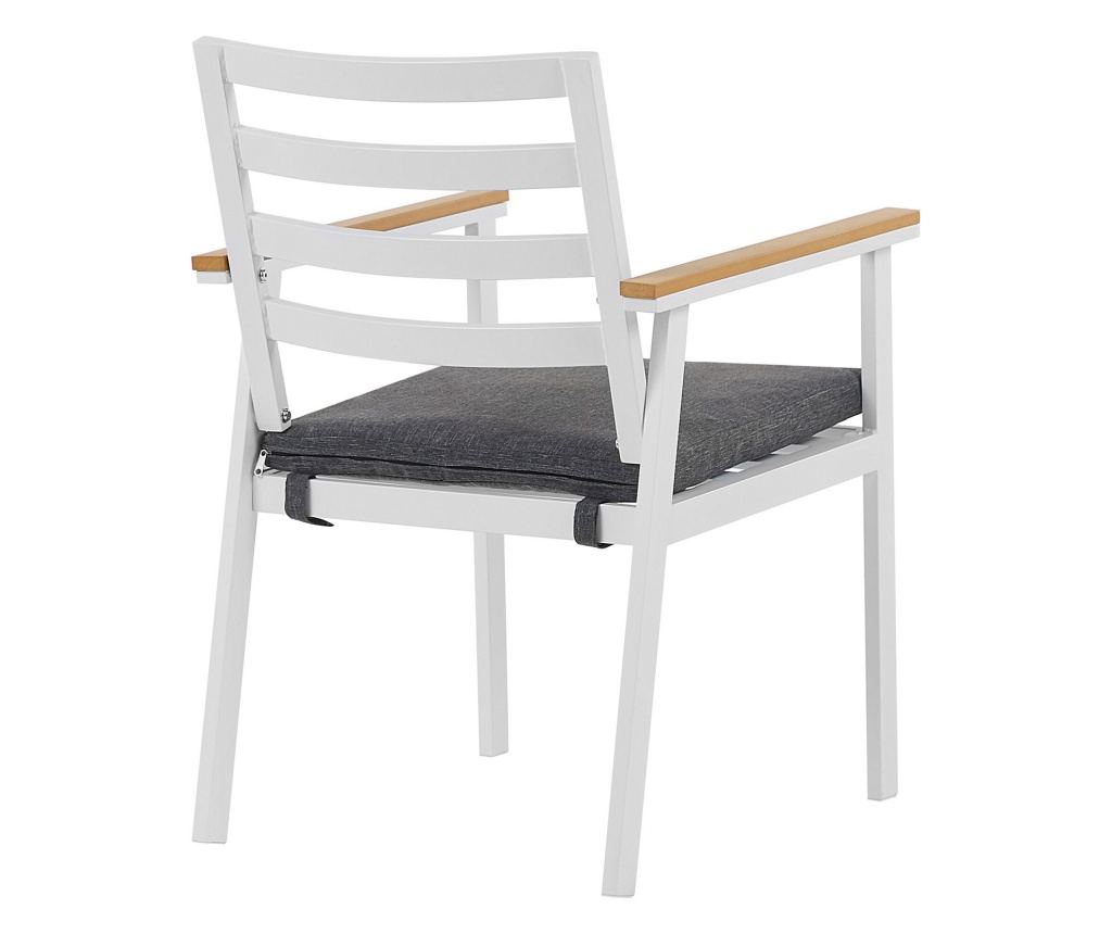 Kerti étkezőgarnitúra 4 személyes CAVOLI párnákkal Fém Szürke - 3