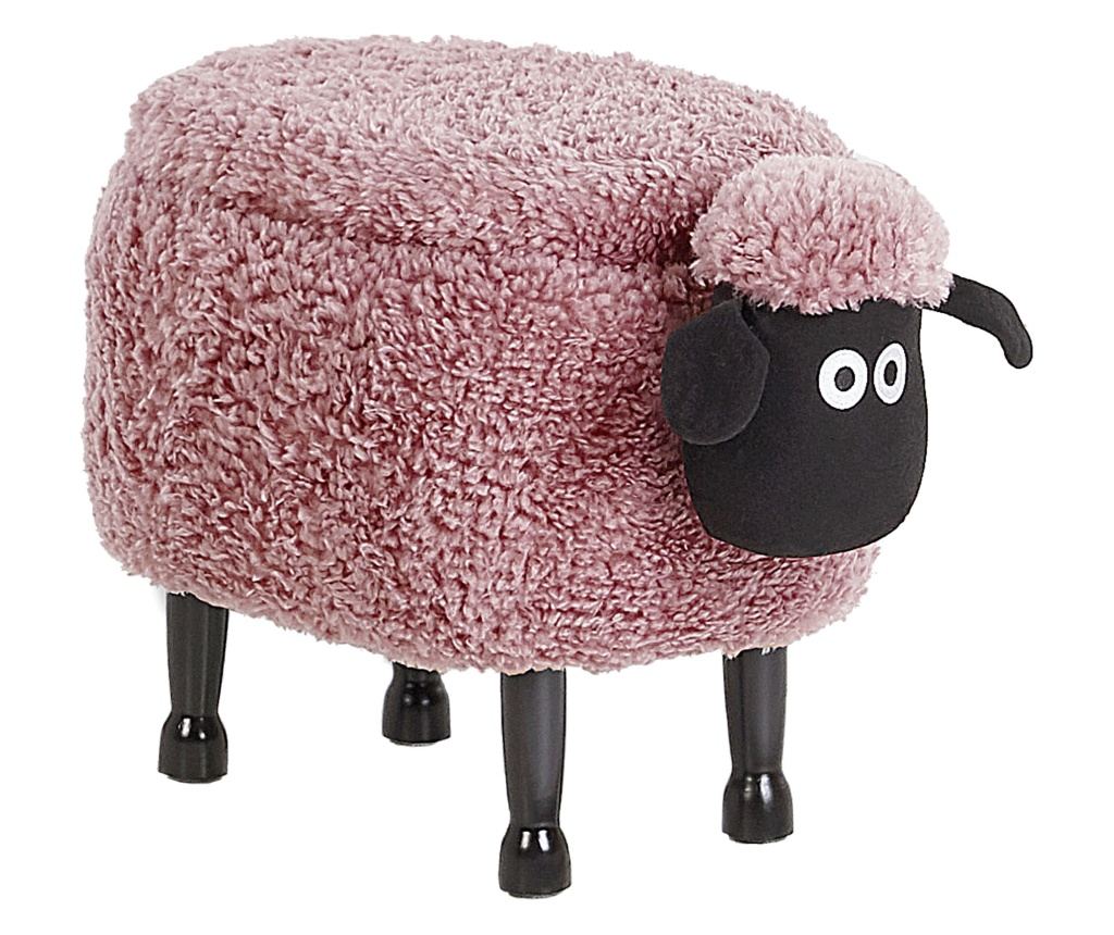 Állatos puff tárolóval SHEEP Rózsaszín Bárány - 2