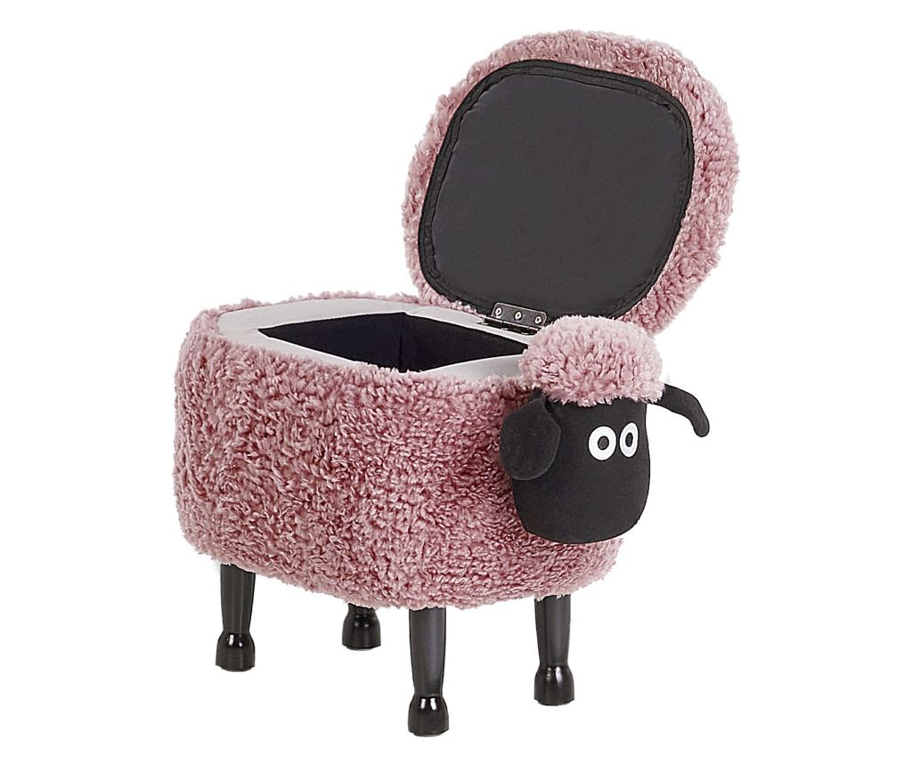 Állatos puff tárolóval SHEEP Rózsaszín Bárány - 4