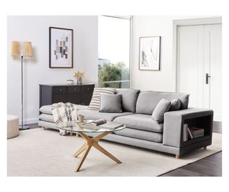 HEDEN 2-Seater Sofa - Grey with Ottoman