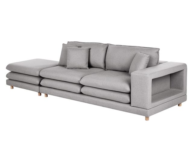 HEDEN 2-Seater Sofa - Grey with Ottoman