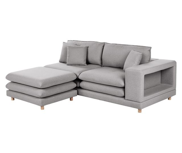 HEDEN 2-Seater Sofa - Grey with Ottoman
