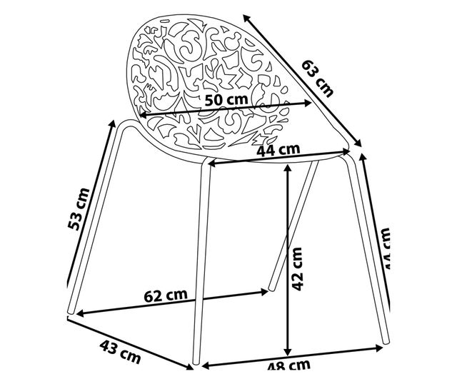 Set of 4 MUMFORD Black Dining Chairs