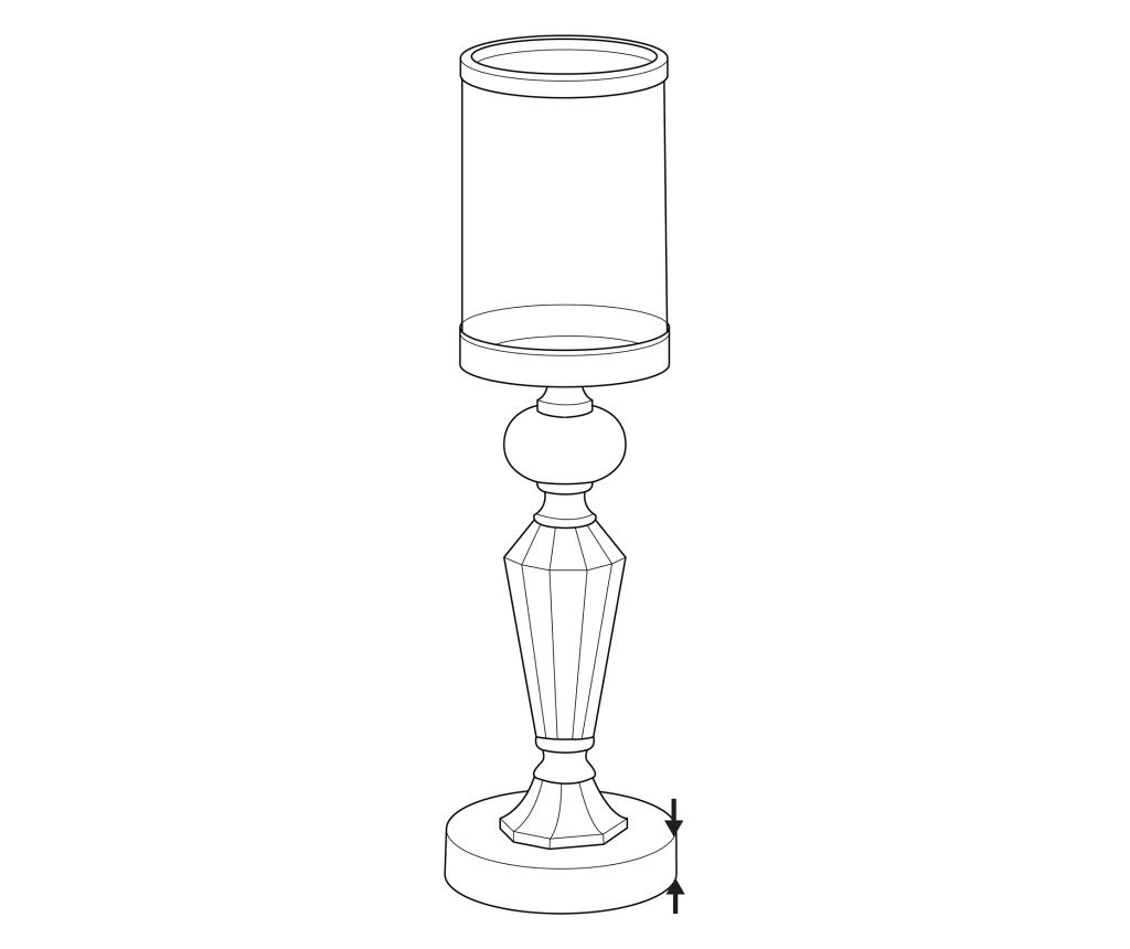 Gyertyatartó BONAO Üveg 42 cm Ezüst - 3