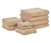 Kilencdarabos törölközőszett MITIARO Pamut frottír Homokbézs thumbnail 2