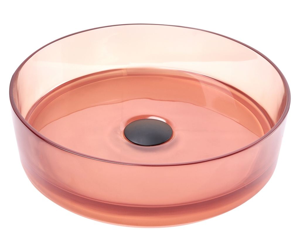Pultra helyezhető mosdókagyló TOLOSA ⌀ 36 cm Öntött kő Világospiros - 2