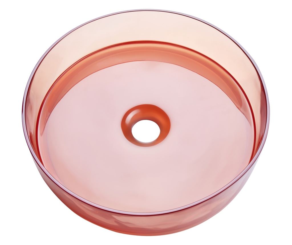 Pultra helyezhető mosdókagyló TOLOSA ⌀ 36 cm Öntött kő Világospiros - 5