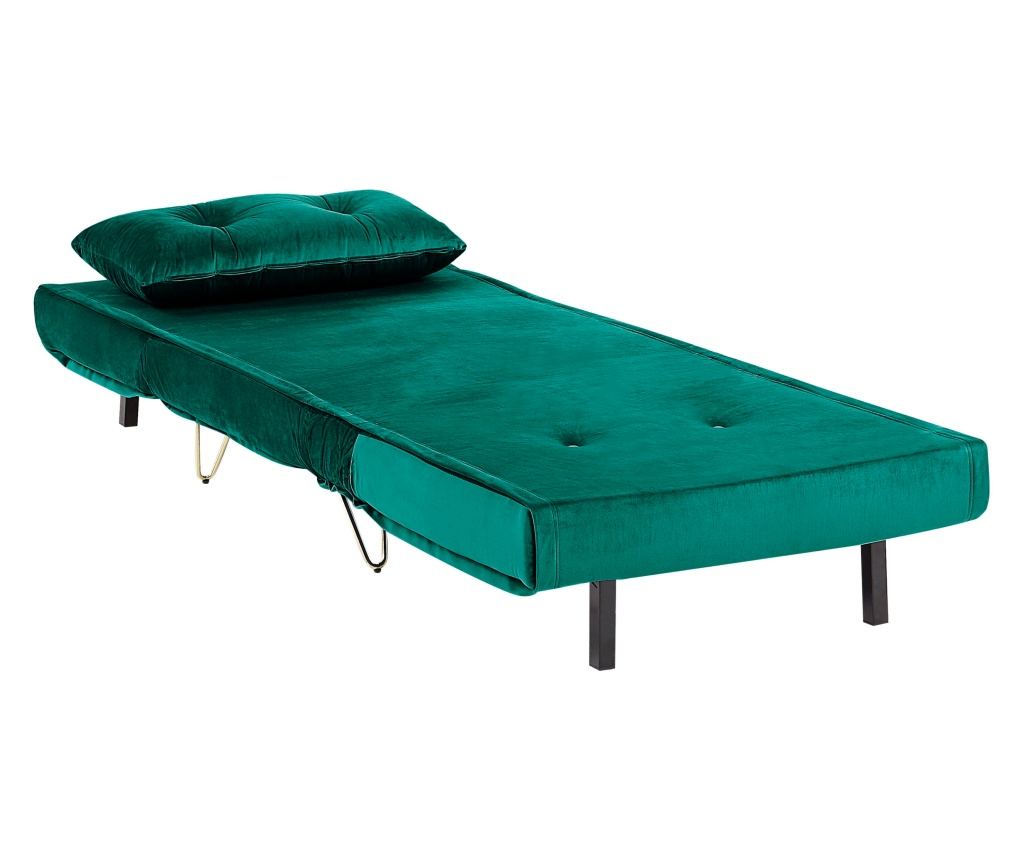 Egyszemélyes kanapéágy VESTFOLD Bársony Sötétzöld - 8