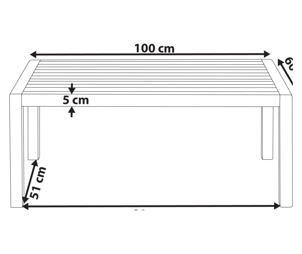 Kerti ülőgarnitúra asztallal 4 személyes ANTRIA Akácfa Fekete - 3