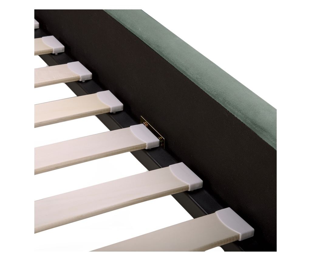 Ágy Bársony AMBILLOU 160 x 200 cm Zöld - 8