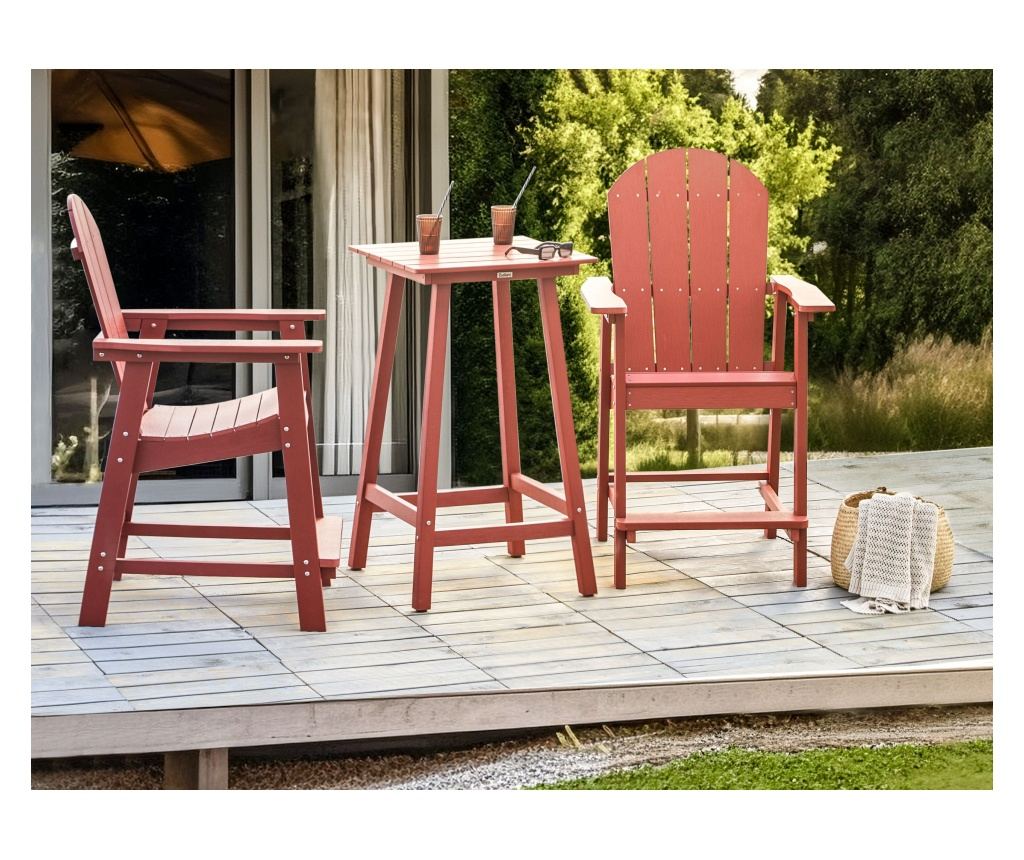 Kerti bárasztal ADIRONDACK 60 cm 59 cm Szintetikus anyag Piros - 1