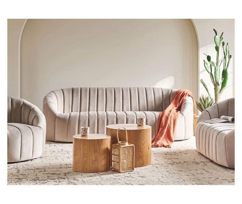 Kanapé 3 személyes MALUNG Bársony Bézs - 1