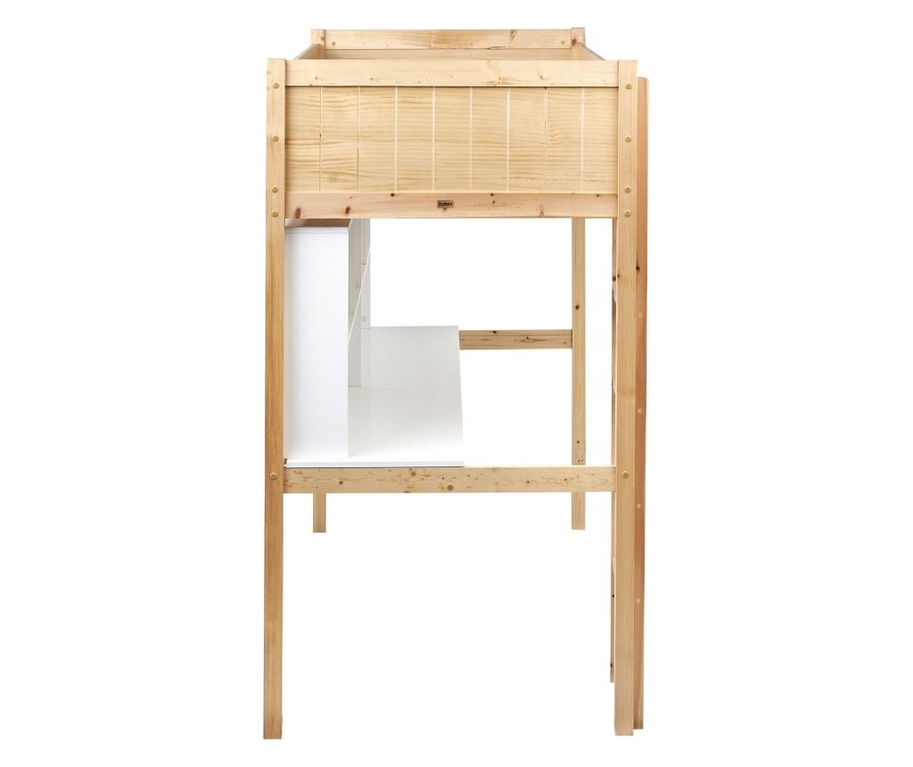 Galériaágy íróasztallal Fenyő FOUCAMONT 90 x 200 cm Világosbarna - 7