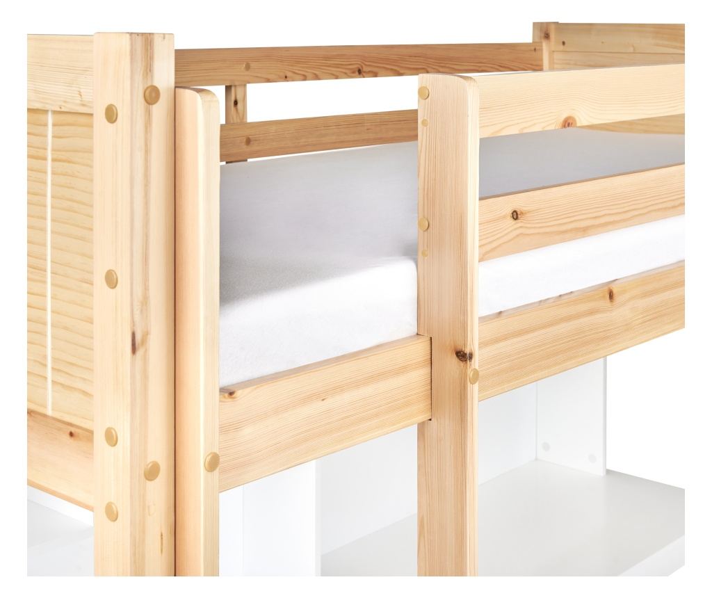 Galériaágy íróasztallal Fenyő FOUCAMONT 90 x 200 cm Világosbarna - 9