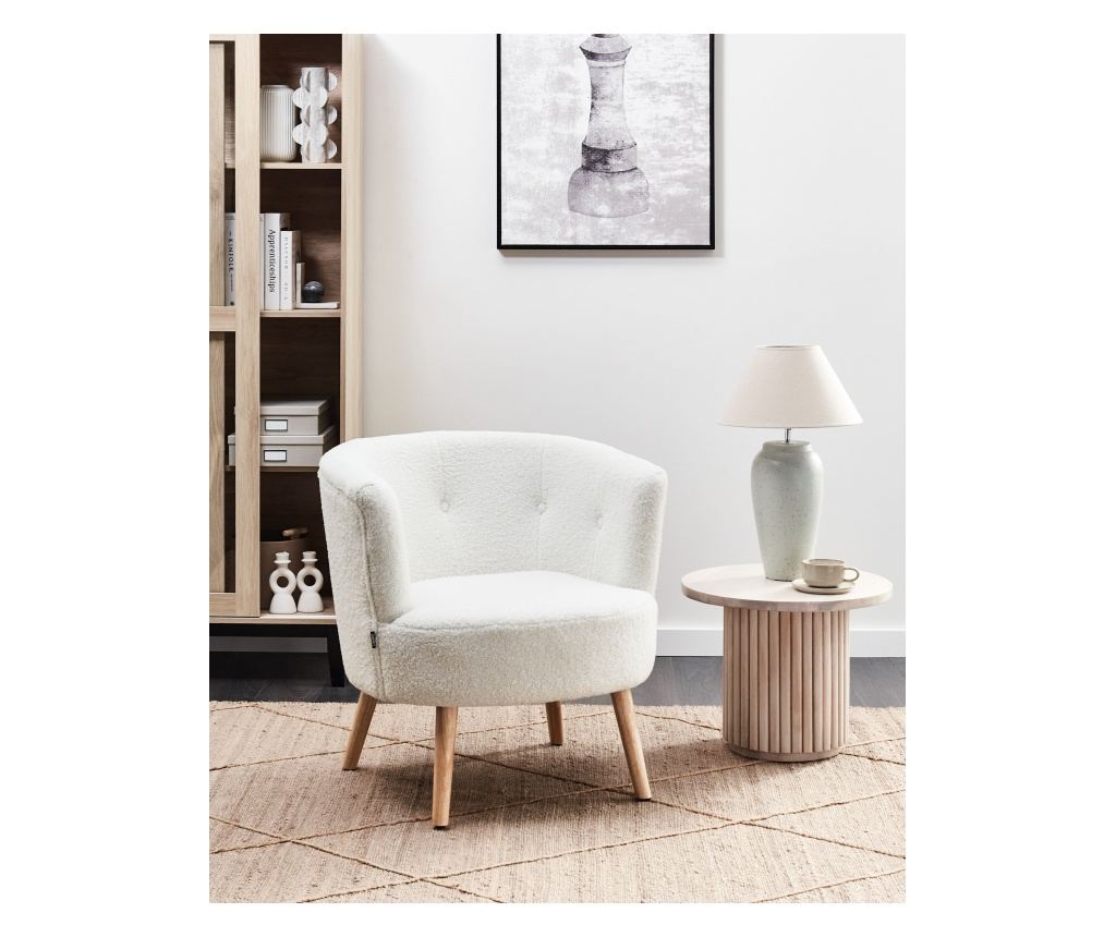 Fotel ODENZEN Buklé Fehér - 1