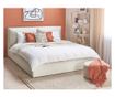BAJONNA Velvet Ottoman Bed Frame 180 x 200 cm Off-White