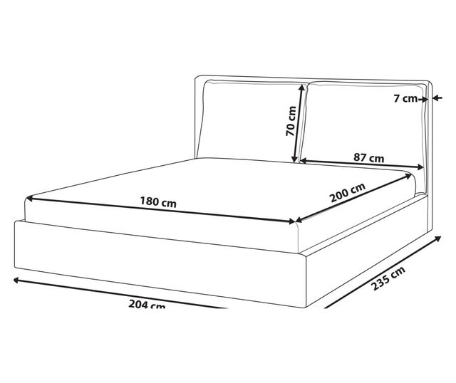 BAJONNA Velvet Ottoman Bed Frame 180 x 200 cm Off-White