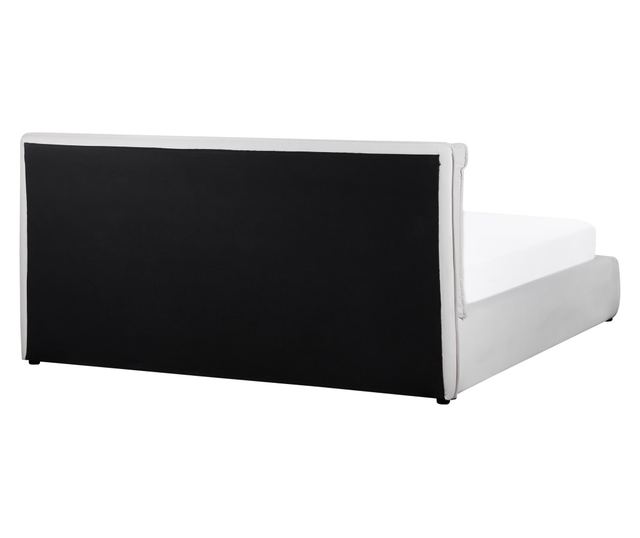 BAJONNA Velvet Ottoman Bed Frame 180 x 200 cm Off-White