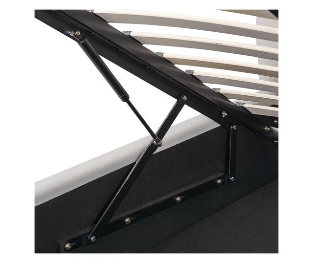 BAJONNA Velvet Ottoman Bed Frame 180 x 200 cm Off-White