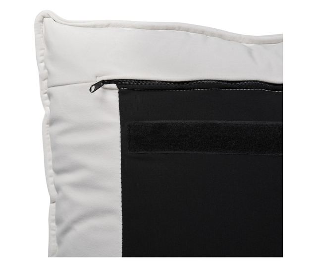 BAJONNA Velvet Ottoman Bed Frame 180 x 200 cm Off-White