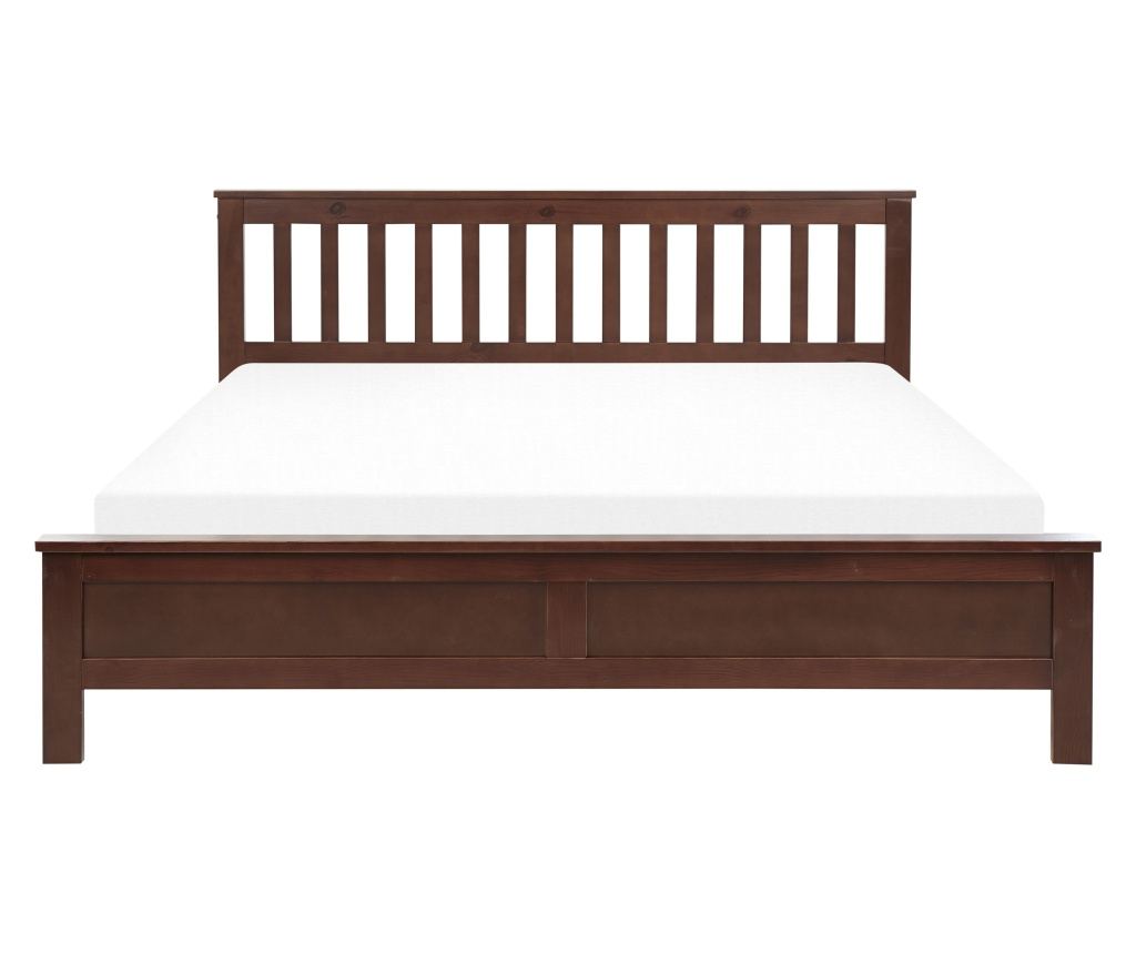 Ágy Fenyő MAYENNE 180 x 200 cm Sötétbarna - 4