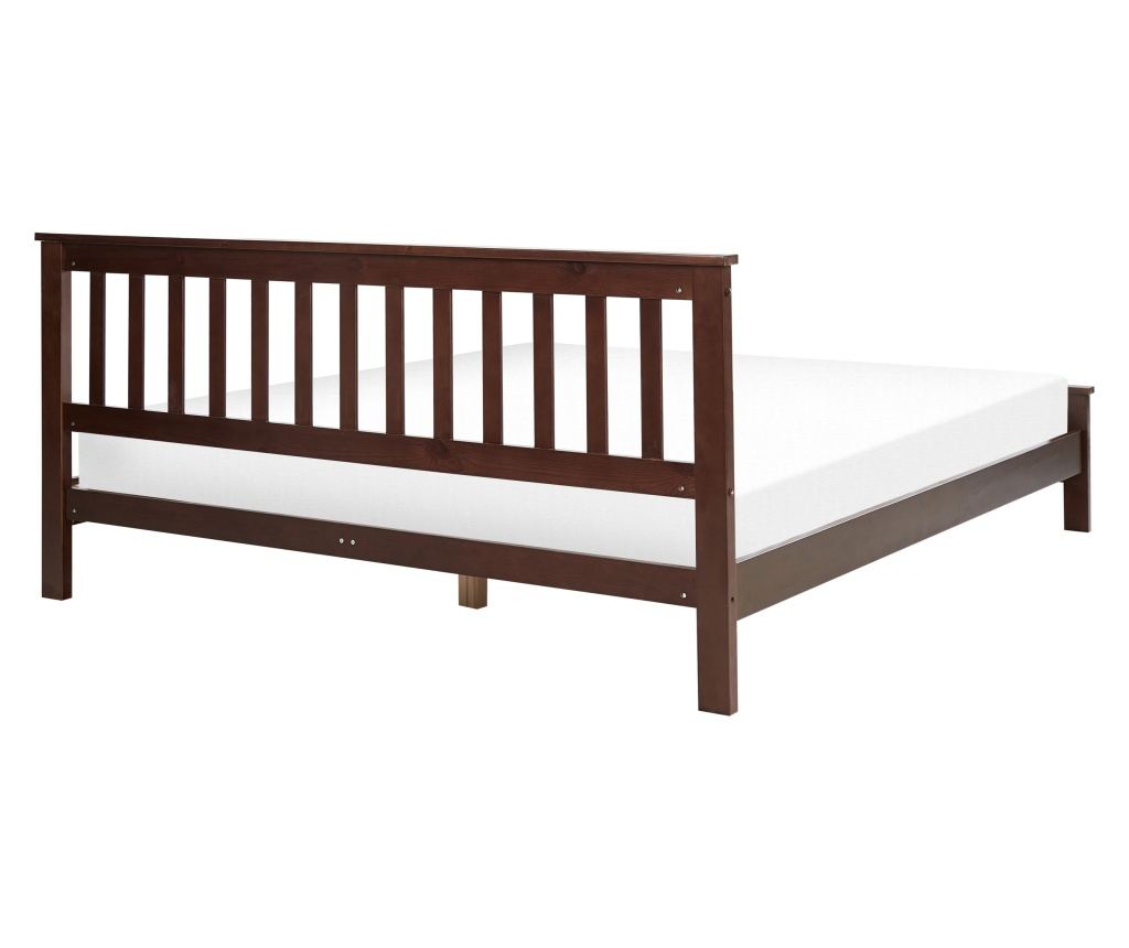 Ágy Fenyő MAYENNE 180 x 200 cm Sötétbarna - 5