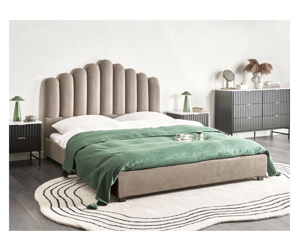 Ágy Bársony VINCENNES 160 x 200 cm Tópszín - 1