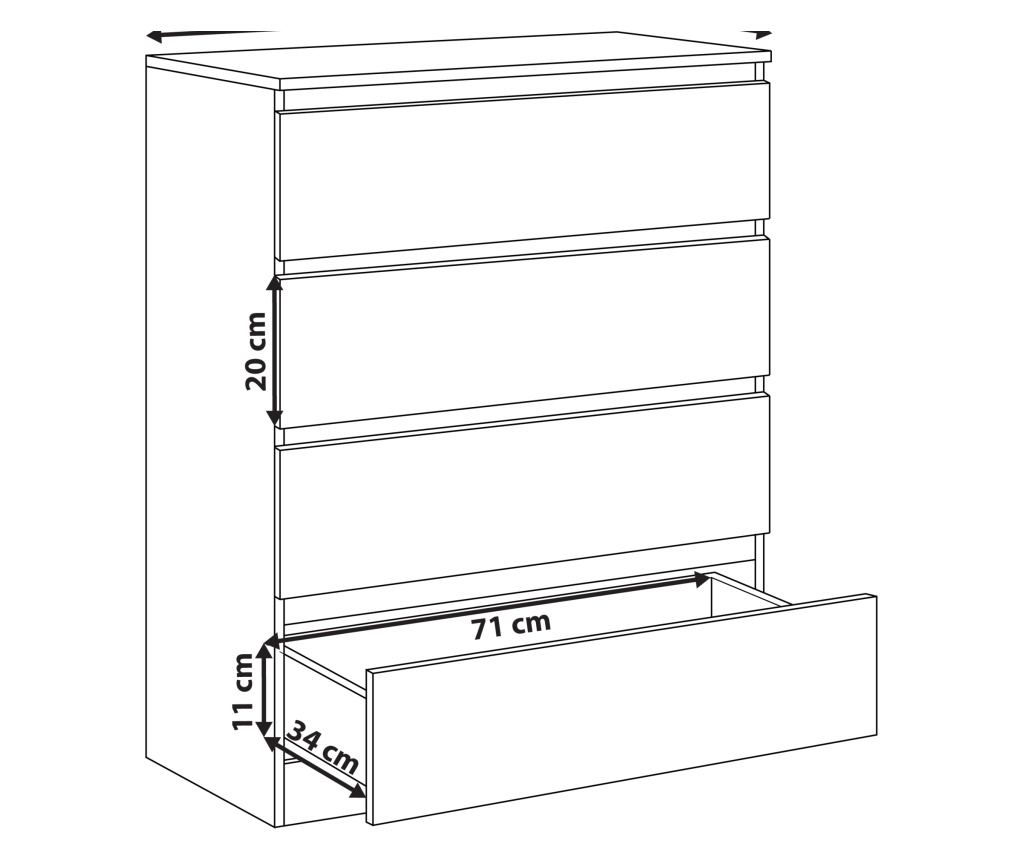 Négyfiókos komód WINNIPEG Fehér - 3