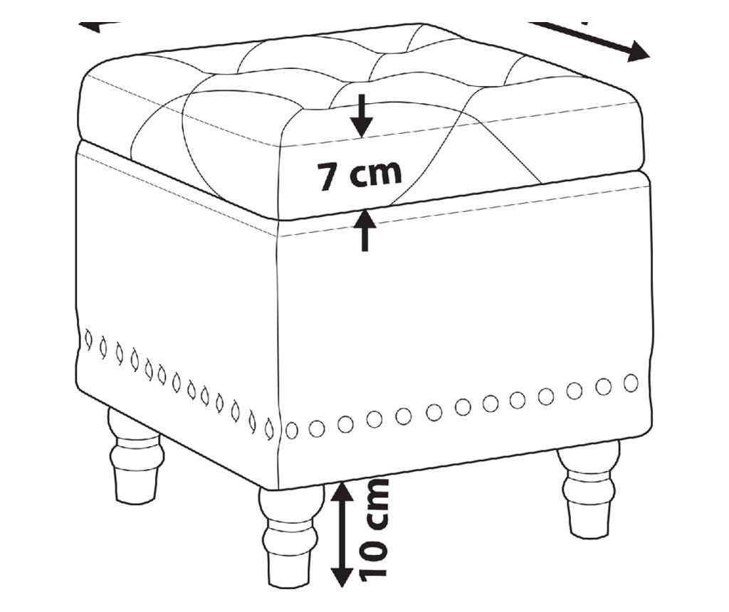 Tárolós puff LORETTO Bársony Fekete - 3