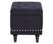 Tárolós puff LORETTO Bársony Fekete thumbnail 4