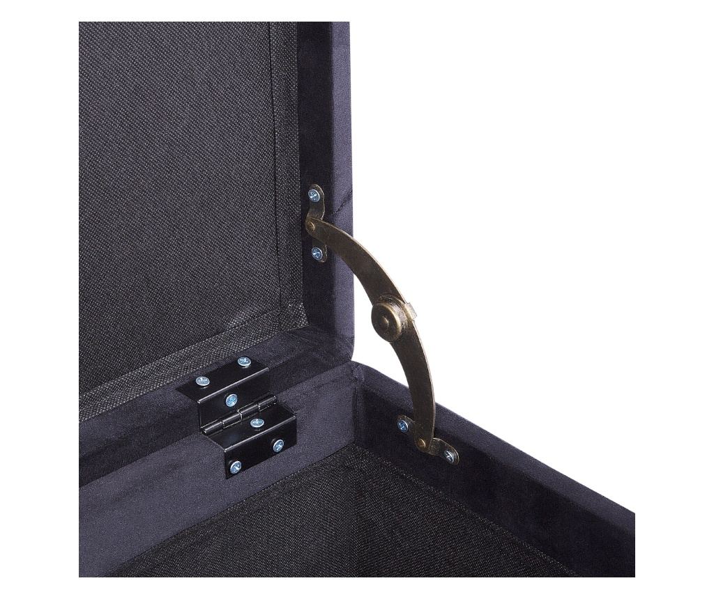 Tárolós puff LORETTO Bársony Fekete - 6