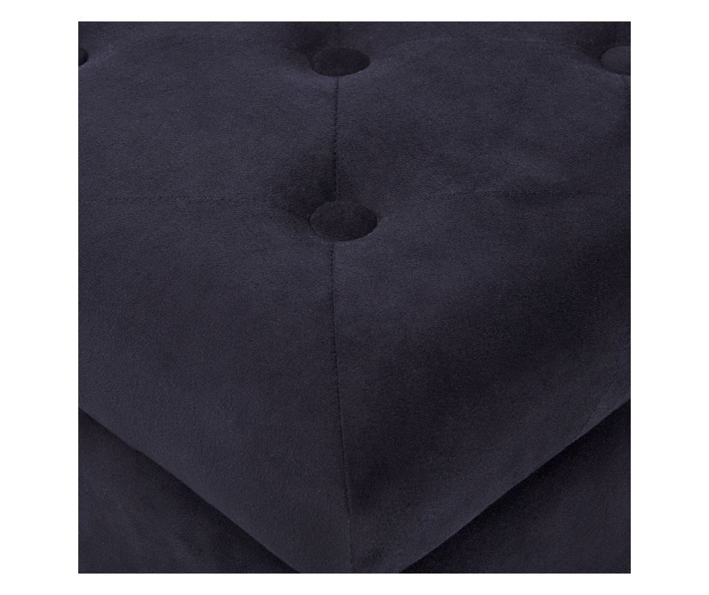 Tárolós puff LORETTO Bársony Fekete - 7