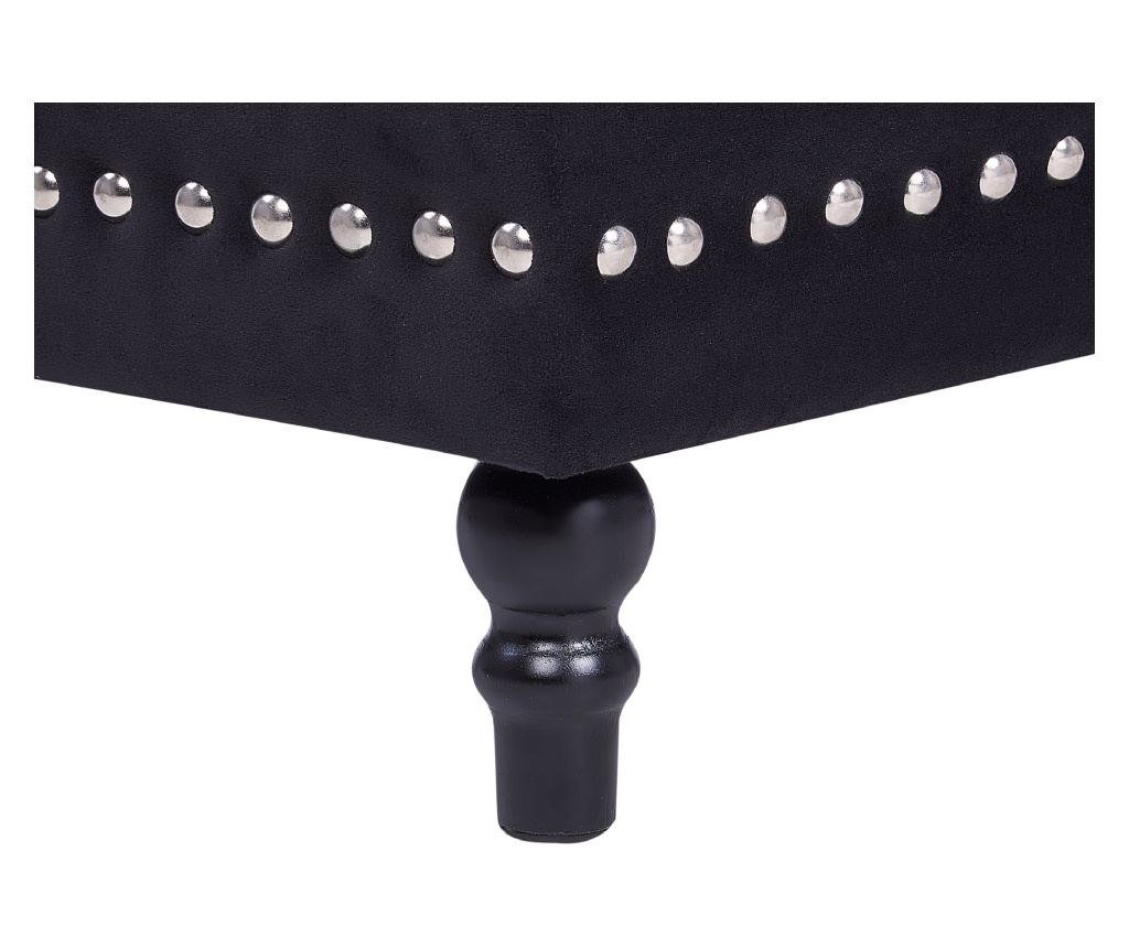 Tárolós puff LORETTO Bársony Fekete - 8